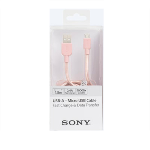 SONY [換/i]MicroUSB to USB Cable [1.5M] Pink