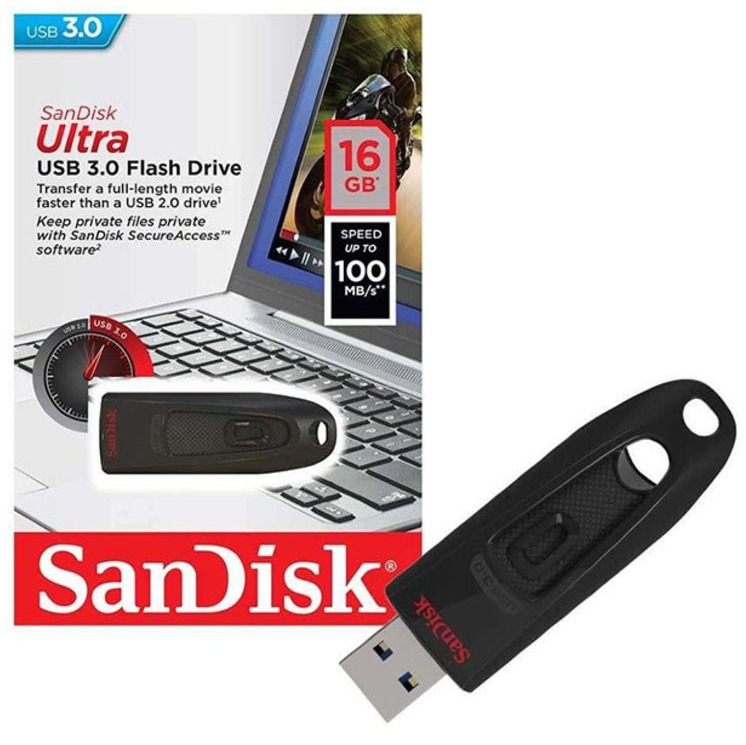 SanDisk Ultra USB3.0 16GB Flash Drive Black