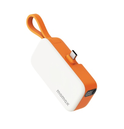 MOMAX 1-Power Mini 3合1 USB-C 流動電源 5000mAh 橙色
