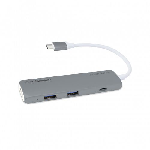 First Cham Type-C Hubs [2 USB3.0 + HDMI] Grey