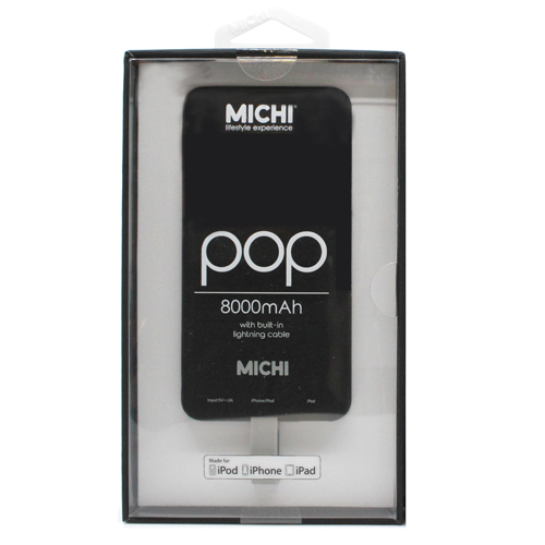 Michi POP 8000mAh Lightning輸出電池 黑
