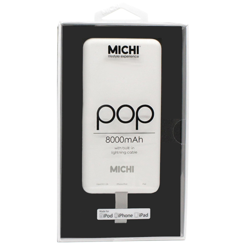 Michi POP 8000mAh Lightning輸出電池 白