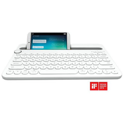 Logitech Multi-Device Bluetooth Keyboard-TW K480 White