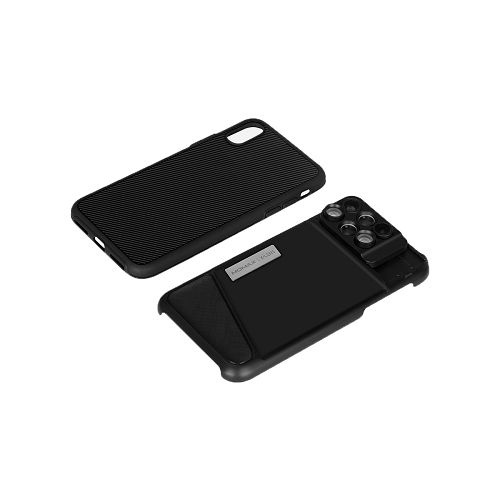 MOMAX ^iPhone X 6合1 鏡頭組合保護殼 黑