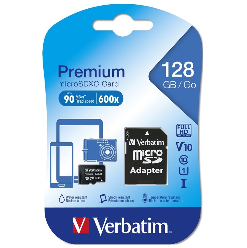 Verbatim Premium MicroSDHC 128GB V10 UHS-1 600x 90MB/s