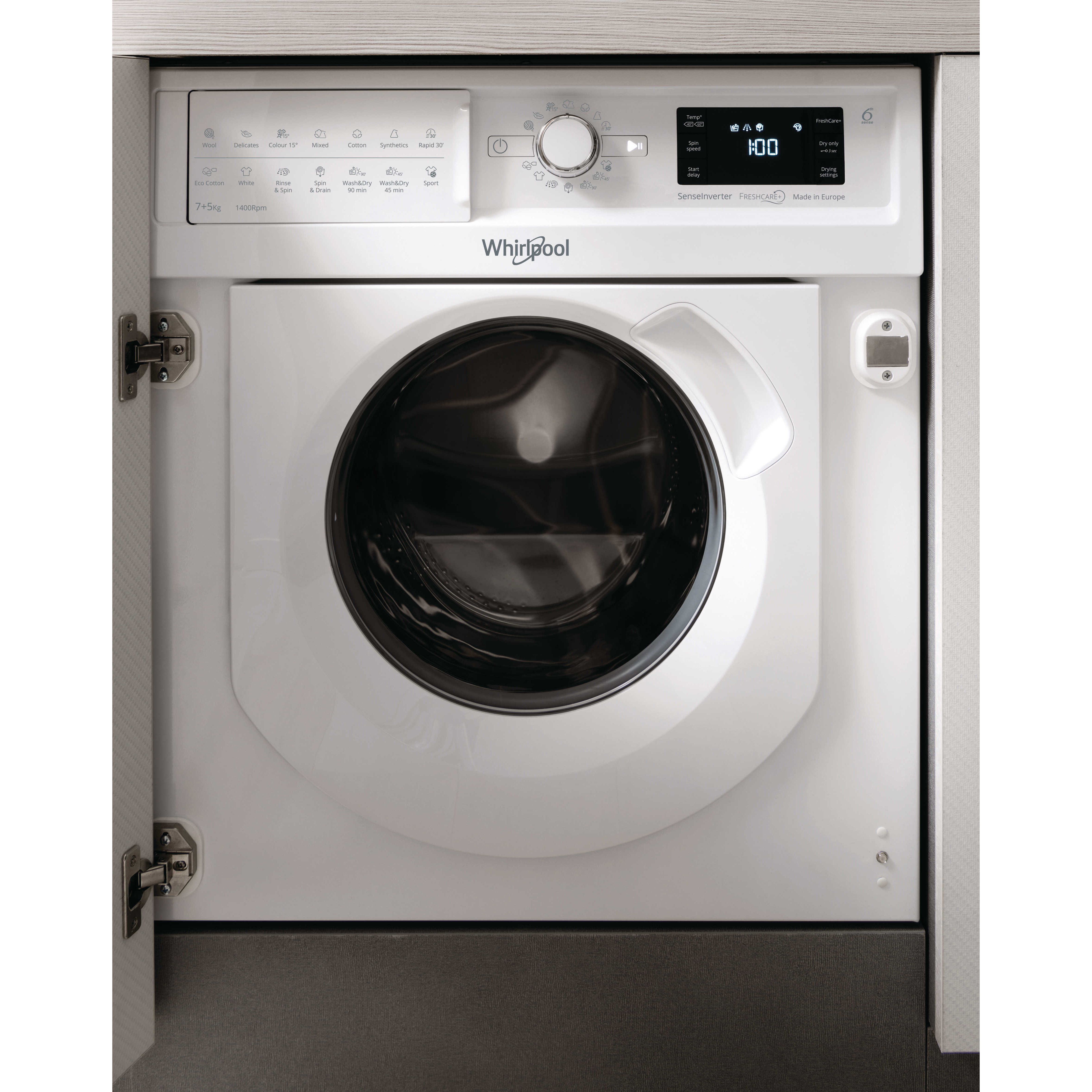 WHIRLPOOL 7KG洗/5KG內置乾衣機 WFCI75430