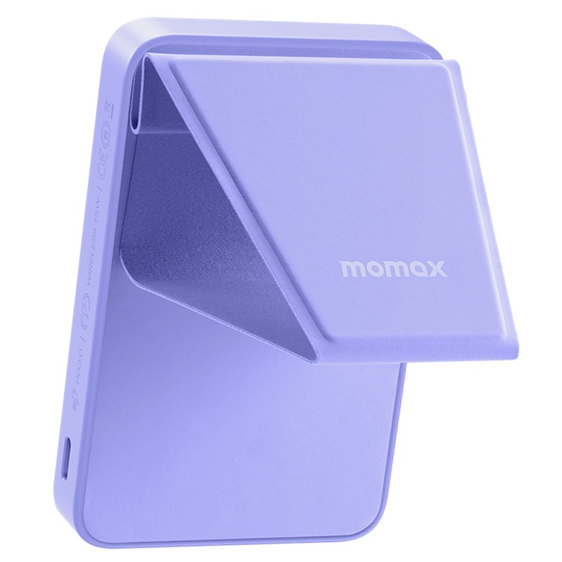 MOMAX Q.Mag Power 9 磁吸無線充電流動電源連支架 5000mAh 紫
