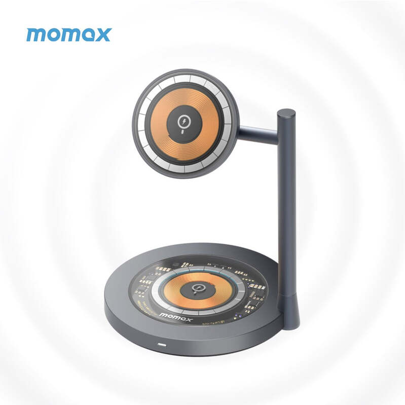 MOMAX Q.Mag Dual 2 二合一 MagSafe無線充電器 透明,太空灰