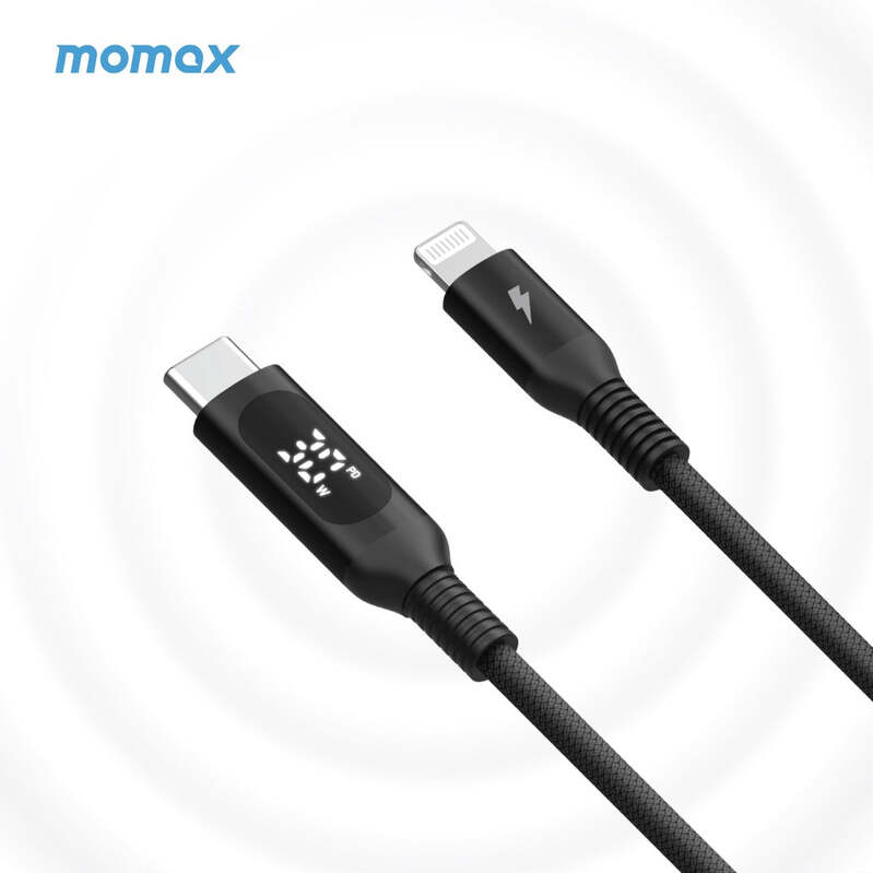MOMAX EliteLink Type-C to Lightning PD 30W 1.2M屏顯尼龍線 黑