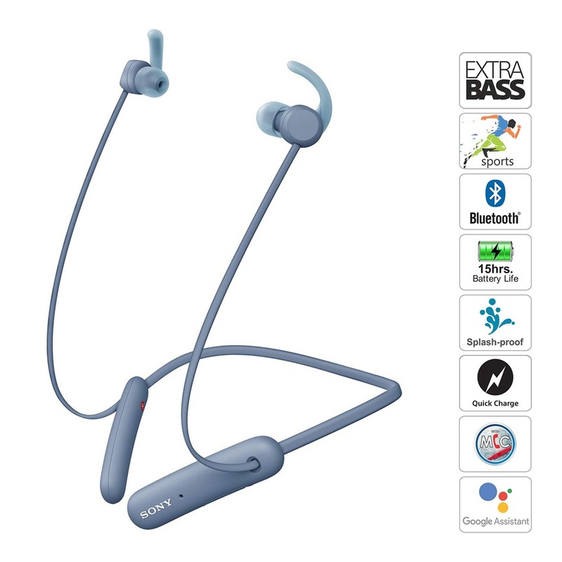 SONY 無線頸項入耳式耳機 藍色 [耳翼可拆除] WI-SP510/LZE