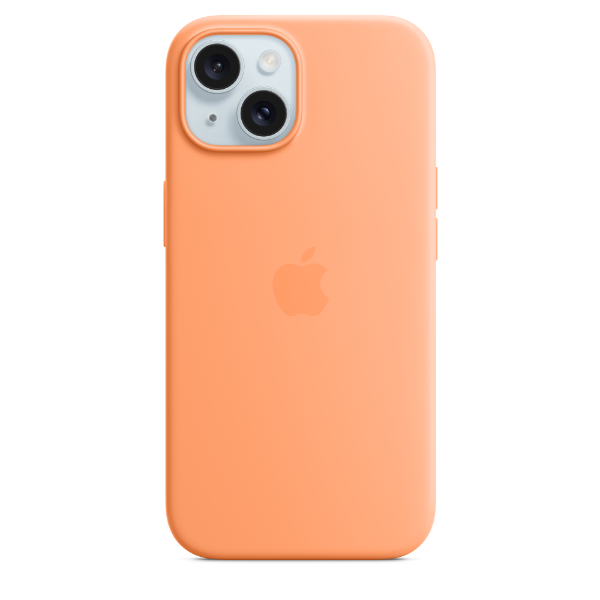 APPLE iPhone 15 Silicone Case with MagSafe- Orange Sorbet