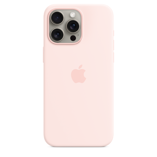 APPLE iPhone 15 Pro Max Silicone Case With MagSafe Light Pink