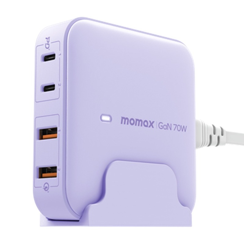 MOMAX ONEPlug 70W GaN 2*PD+2*USB 電源充電座 紫