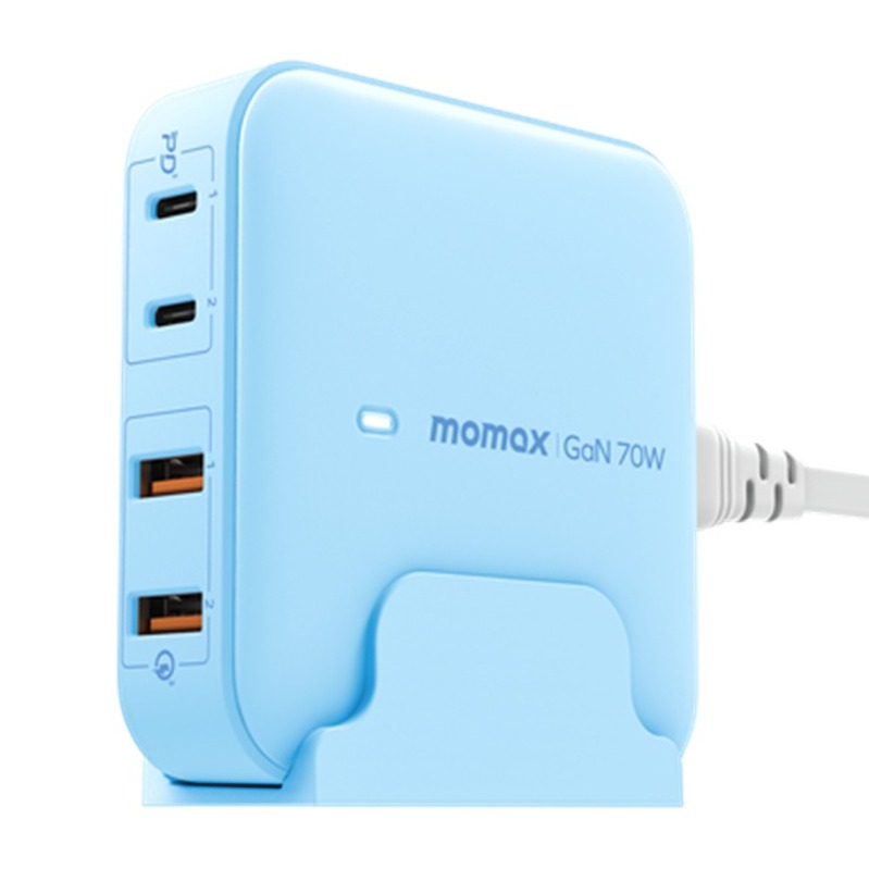 MOMAX ONEPlug 70W GaN 2*PD+2*USB 電源充電座 藍