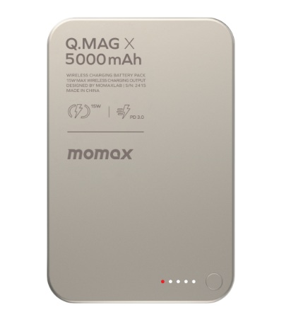 MOMAX Q.Mag X 超薄磁吸無線充電電源 5000mAh 鈦金