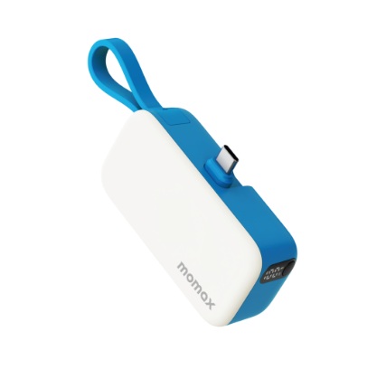 MOMAX 1-Power Mini 3合1 USB-C 流動電源 5000mAh 藍色