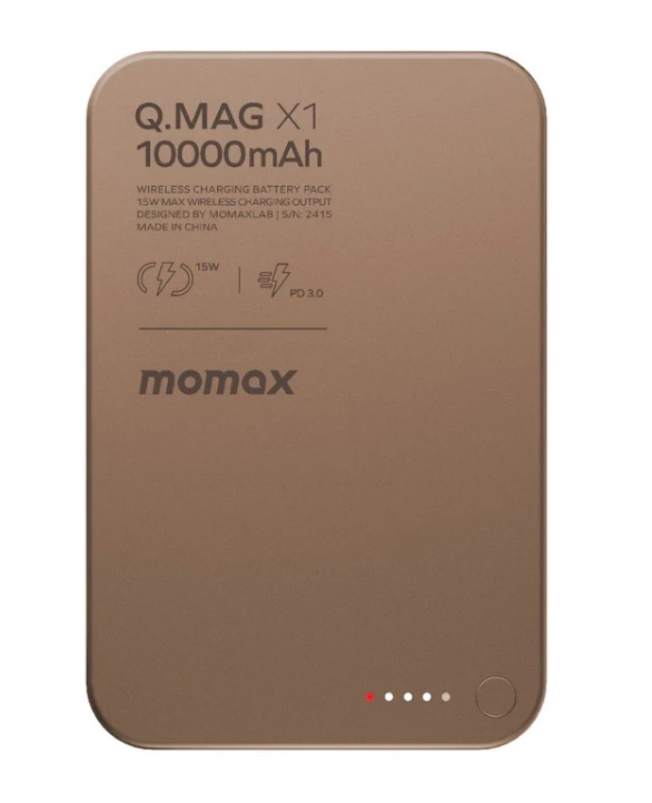 MOMAX [i]Q.Mag X1 超薄磁吸無線充電電源 10000mAh 金