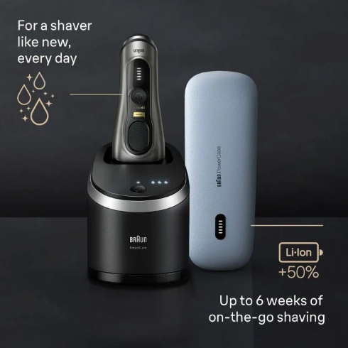 BRAUN 乾濕電鬚刨連清洗座+無線充電盒 9575CC