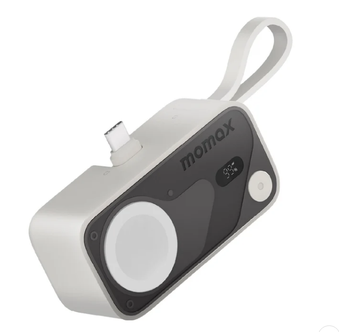 MOMAX 1-Power Pro Mini+ 3合1 USB-C及AppleWatch 5000mAh 流動電源 白