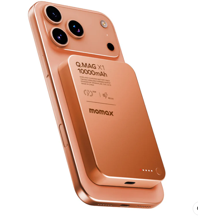 MOMAX [i]Q.Mag X1 超薄磁吸無線充電電源 10000mAh 橙色