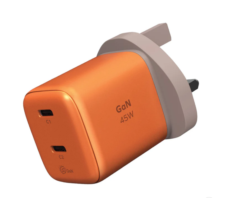 MOMAX 1-Charge 2-Port GaN 45W充電器 橙