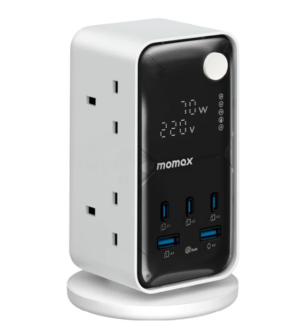MOMAX 1-Charge Work Flow 70W 6位拖板 2*USB + 3*Type-C 白