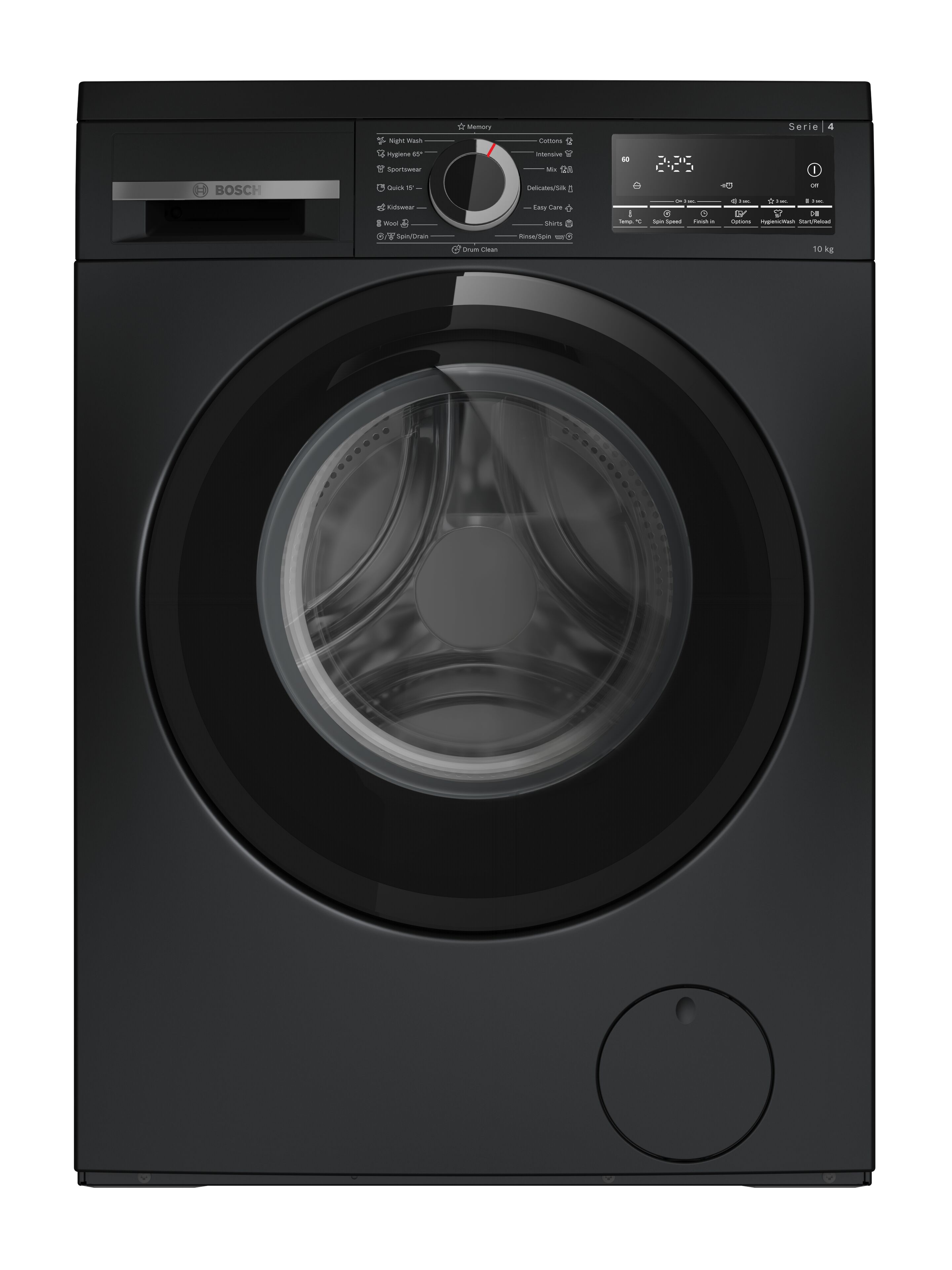 BOSCH [i]10KG蒸氣前置式洗衣機 WHE2530ZHK 黑色