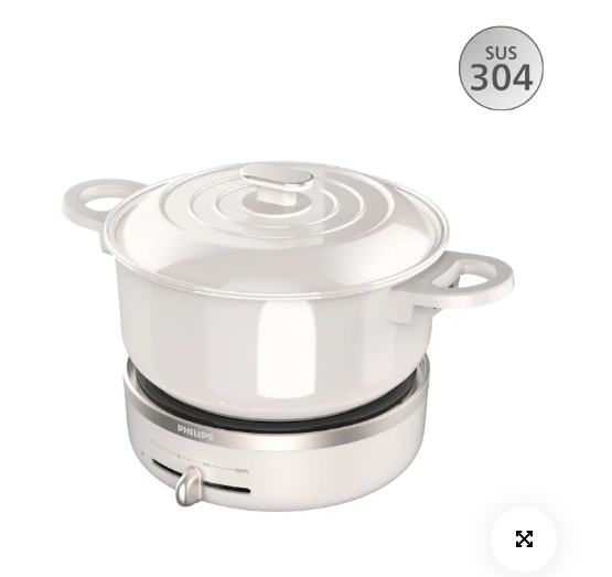 PHILIPS 多功能可調溫煮食火鍋 HD2366/20 白