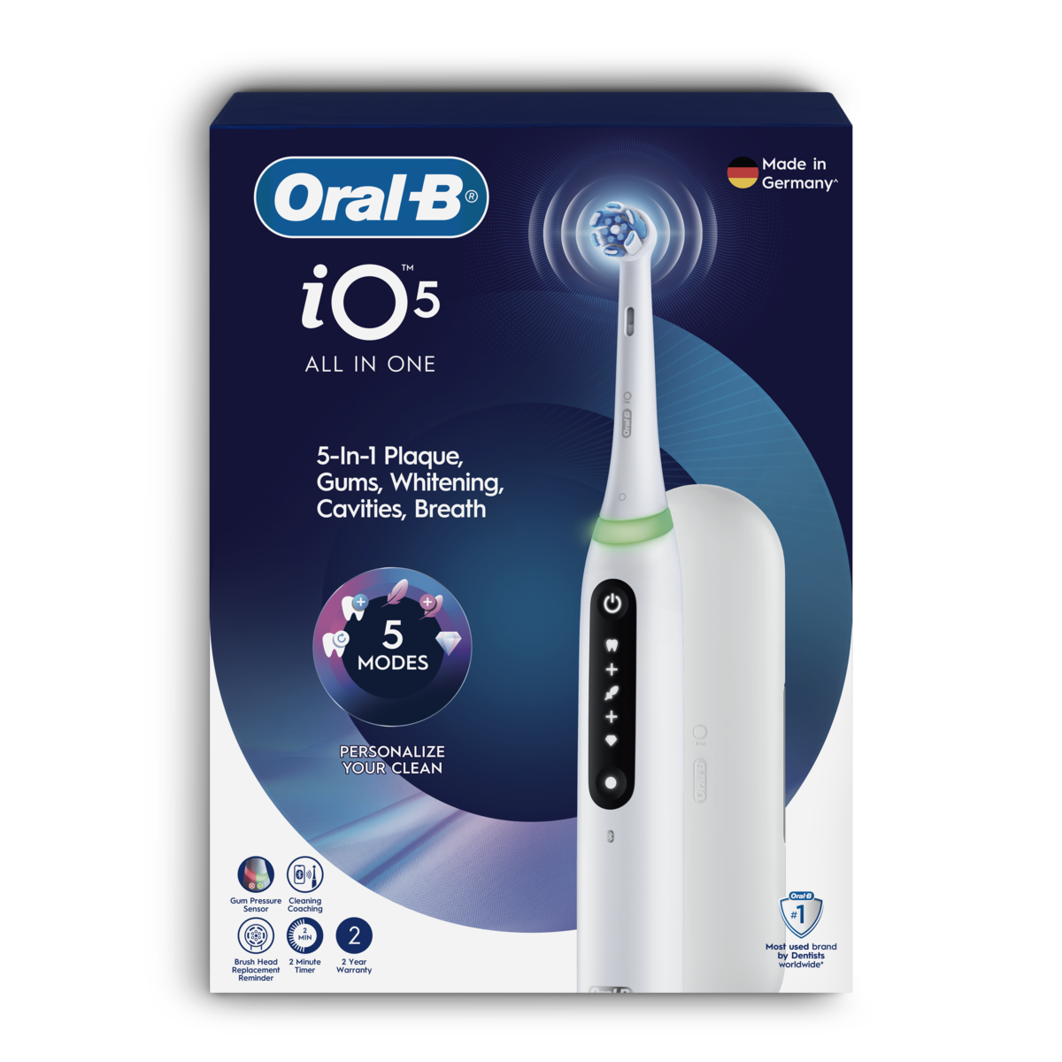 BRAUN 充電電動牙刷+4刷頭 iO5 + 4 Refills白色