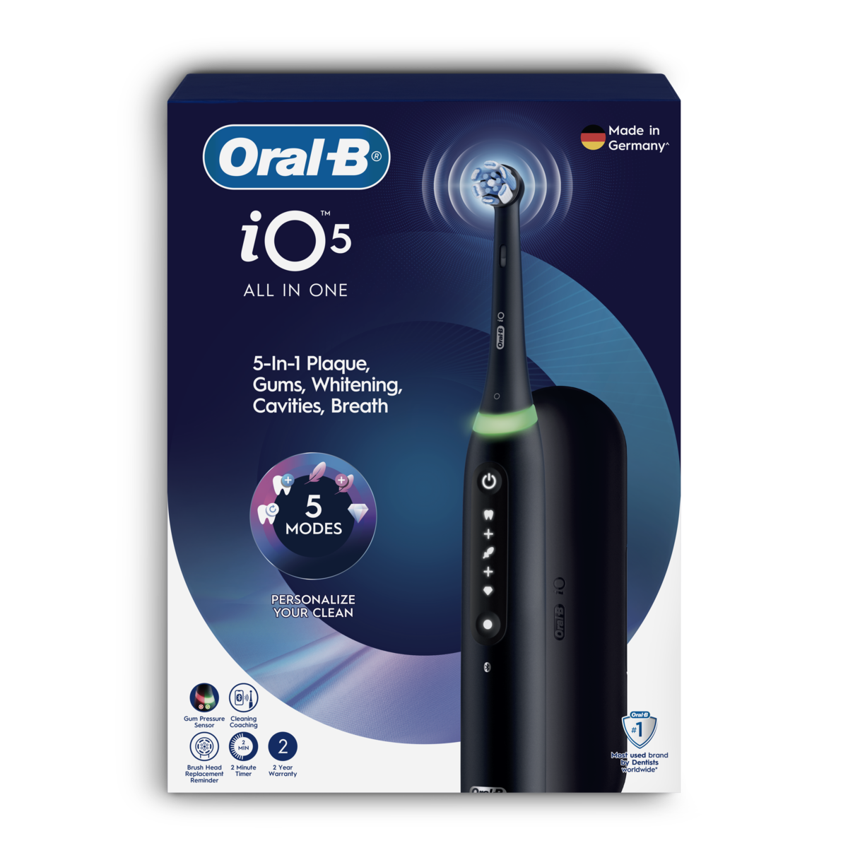 BRAUN 充電電動牙刷+4刷頭 iO5 + 4 Refills黑色