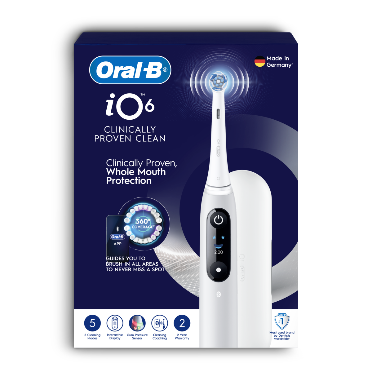 BRAUN 充電電動牙刷+4刷頭 iO6 +4 Refills極簡灰