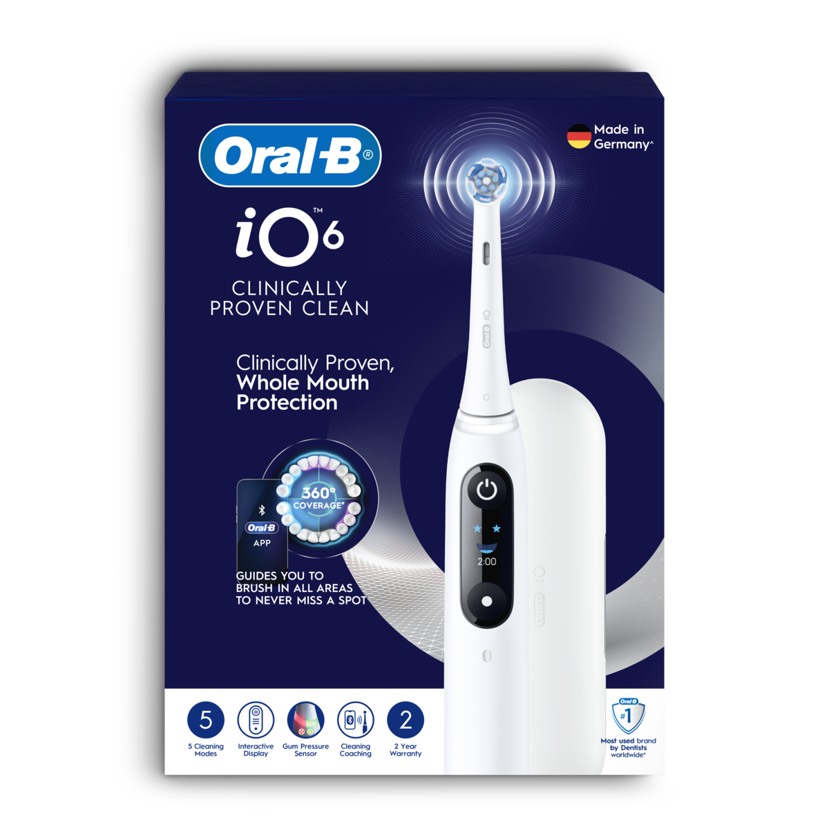 BRAUN 充電電動牙刷+4刷頭 iO6 + 4 Refills白色