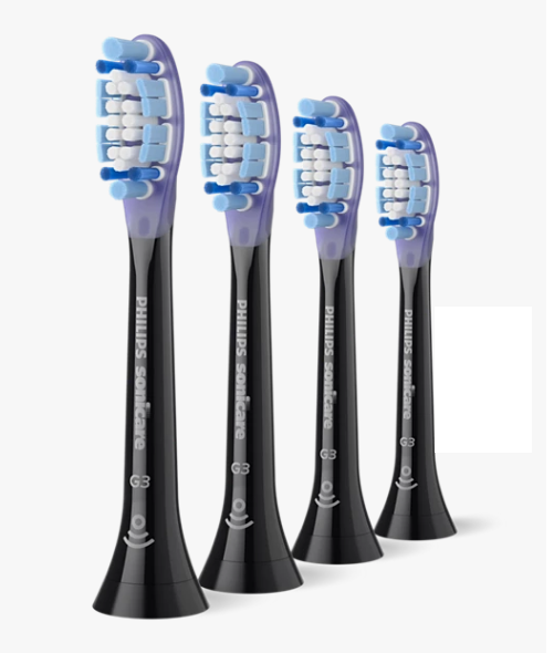PHILIPS 牙齦健康刷頭 4枝裝 HX9054/86 黑