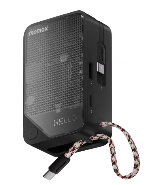 MOMAX 1-Power X+ 內建雙USB-C線流動電源 10000mAh 黑