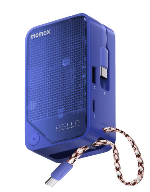 MOMAX 1-Power X+ 內建雙USB-C線流動電源 10000mAh 藍 