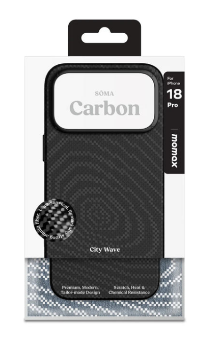 MOMAX iPhone 18 Pro SOMA Carbon Case 磁吸保護殼 黑