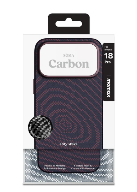 MOMAX iPhone 18 Pro SOMA Carbon Case 磁吸保護殼 酒紅